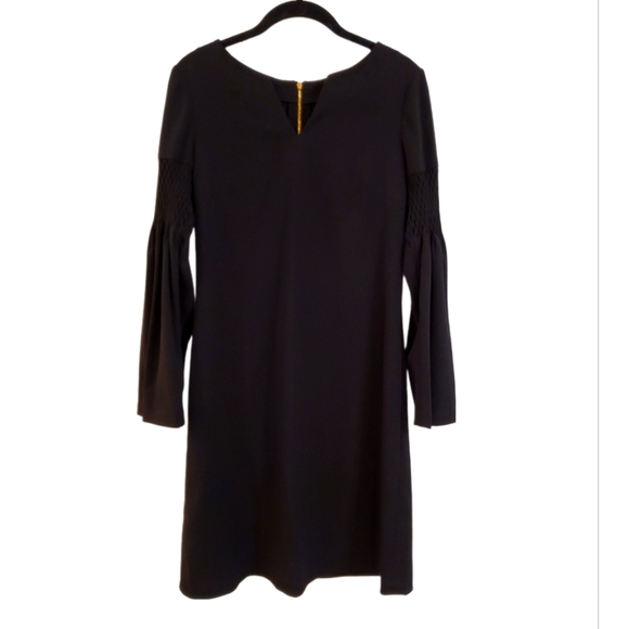 Phoebe Couture Black Flare Sleeve Shift Mini Dress Size‎ 4 - Picture 1 of 6